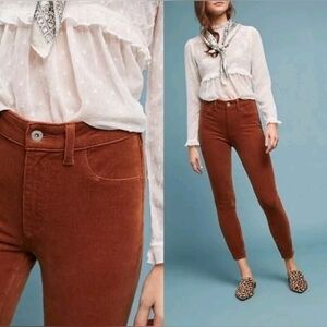 Anthropologie Pilcro and the Letterpress high rise skinny corduroy ankle jean 30
